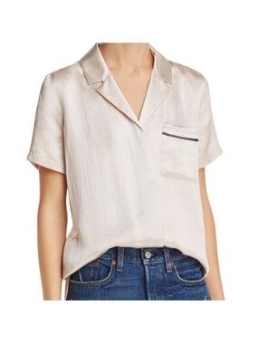 NWT J Brand Kyra Pajama-Style Shirt in champagne - Large